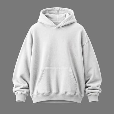 White oversized hoodie for men